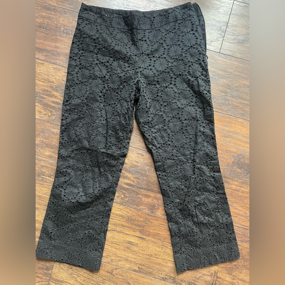 Banana Republic Black Eyelet Capris